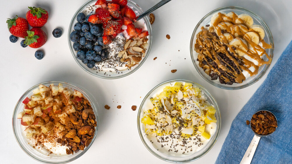 4 Greek Yogurt Bowls that keep you feeling full - Garnish & Glaze