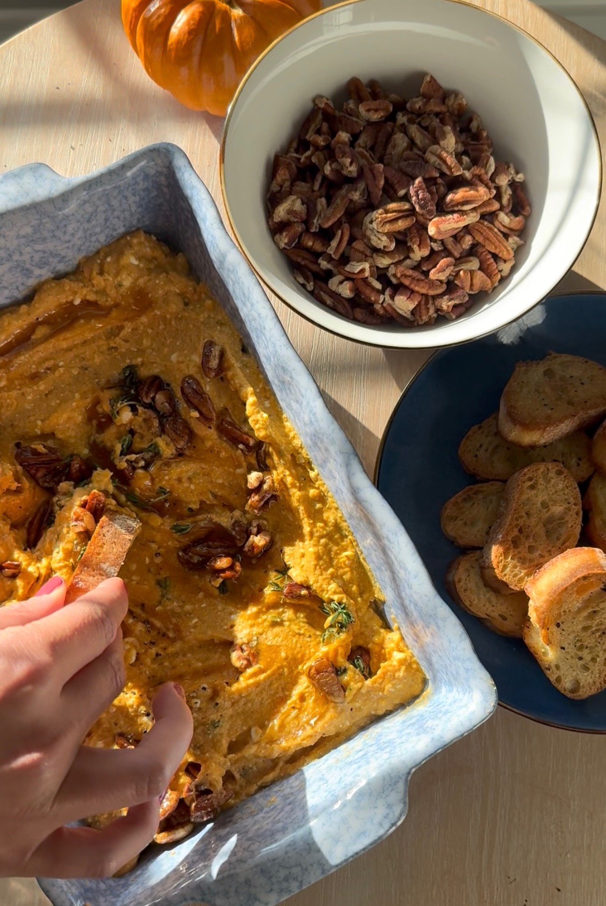 whipped feta and pumpkin dip